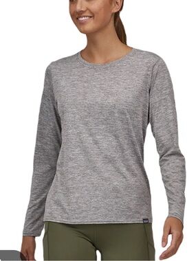 Patagonia Women's Feather Grey Long-Sleeved Capilene daily baselayer Shirt